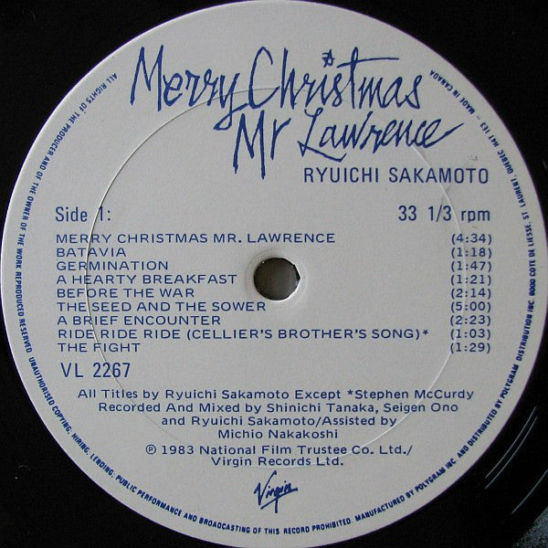 Merry Christmas Mr Lawrence (with David Bowie) - Ryuichi Sakamoto - 1983 Original!