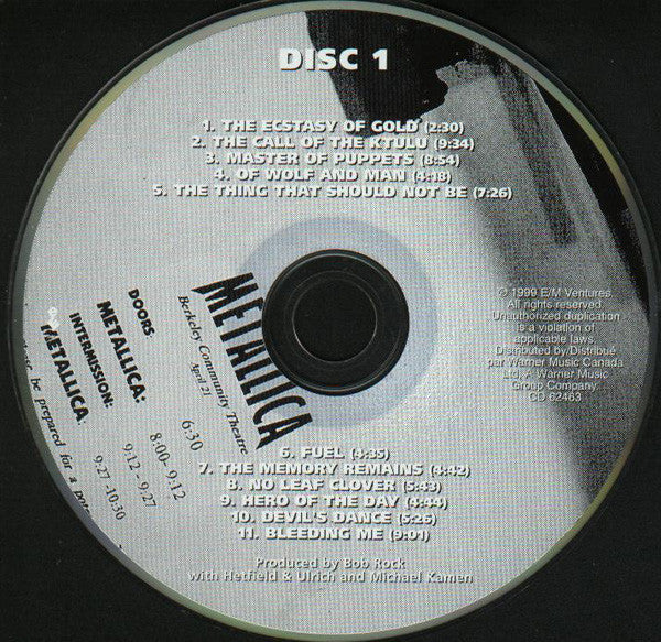 Metallica – S&M - 1999 CD Compilation Vinyl Pursuit Inc