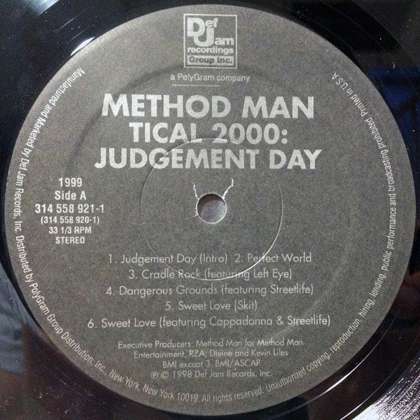 Method Man ‎– Tical 2000: Judgement Day - 1998 US Pressing!