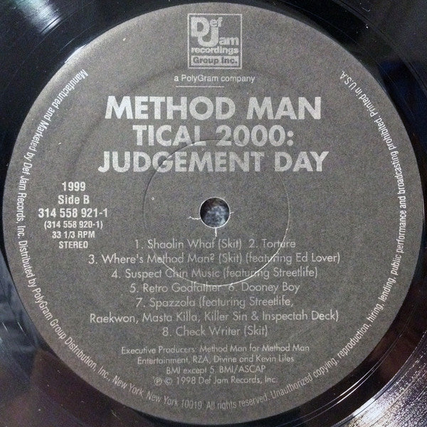 Method Man ‎– Tical 2000: Judgement Day - 1998 US Pressing!