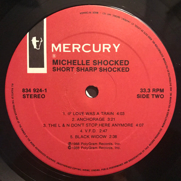 Michelle Shocked - Short Sharp Shocked - 1988 Pressing!