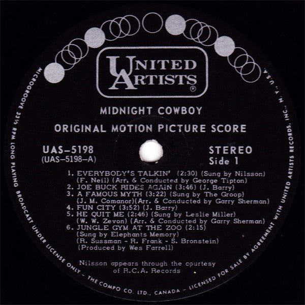Midnight Cowboy - Original Motion Picture Score - 1969 Original, 120gm VinylPursuit.com