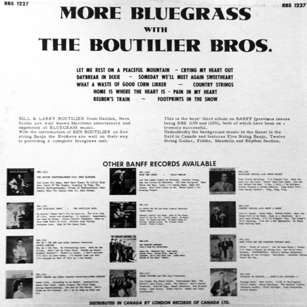 The Boutilier Brothers – More Bluegrass With The Boutilier Bros.