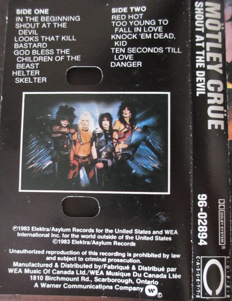 Motley Crue – Shout At The Devil - 1983 Cassette VinylPursuit.com