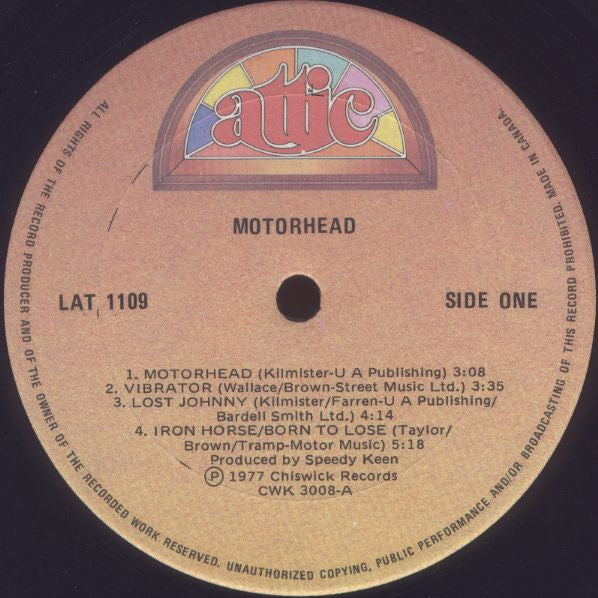 Motorhead – Motorhead - Early Pressing Vinyl Pursuit Inc