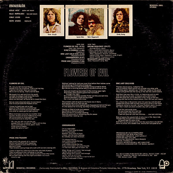 Mountain – Flowers Of Evil - 1971 US Original! Vinyl Pursuit Inc