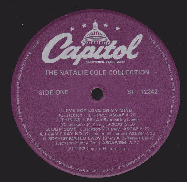 Natalie Cole – The Natalie Cole Collection - 1982 Compilation Vinyl Pursuit Inc