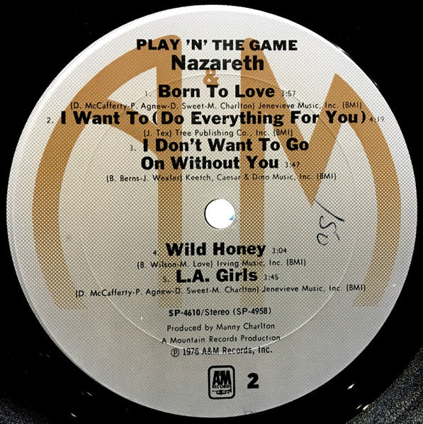 Nazareth – Play'n' The Game - 1976 US Original, Masterdisk VinylPursuit.com