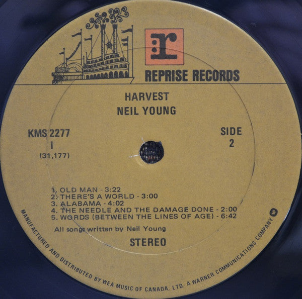 Neil Young ‎– Harvest - 1978 Pressing with Insert