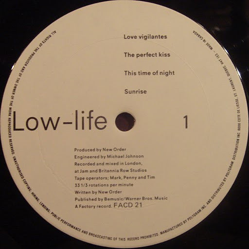 New Order – Low-life - 1985 Original with Onion Skin!