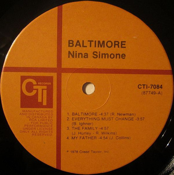 Nina Simone – Baltimore - 1978 Original!