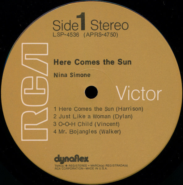 Nina Simone Here Comes The Sun 1976 US Pressing Vinyl Pursuit Inc