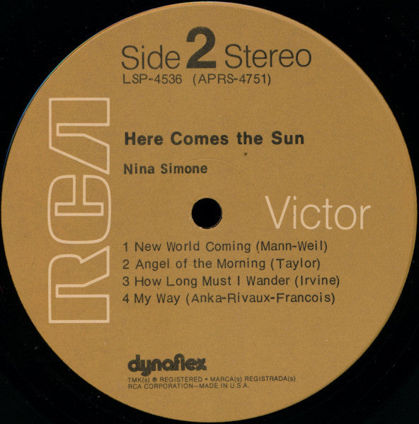 Nina Simone Here Comes The Sun 1976 US Pressing Vinyl Pursuit Inc