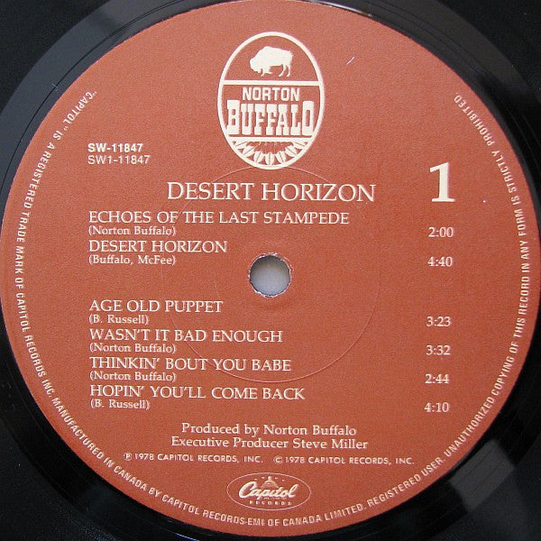 Norton Buffalo ‎– Desert Horizon - 1978 Original / Bargain Bin!