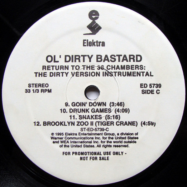 Ol' Dirty Bastard – Return To The 36 Chambers: The Dirty Version Instrumental - Promo