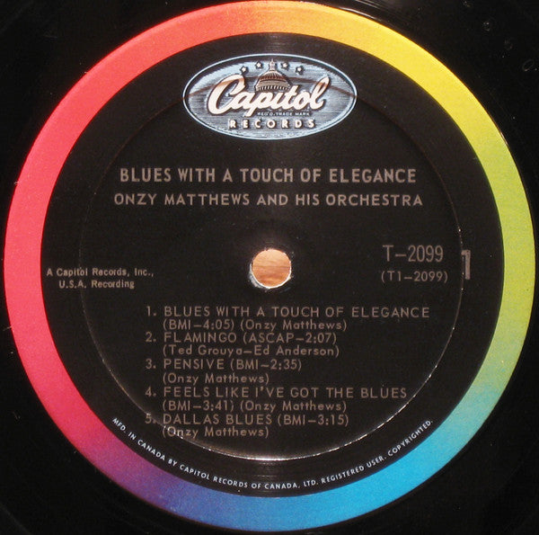 Onzy Matthews ‎– Blues With A Touch Of Elegance - 1964 Mono, Bargain! VinylPursuit.com