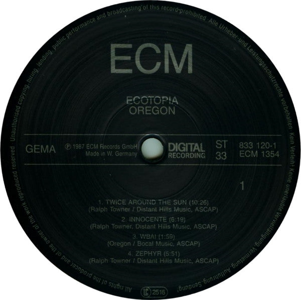 Oregon – Ecotopia - 1987 German ECM Pressing