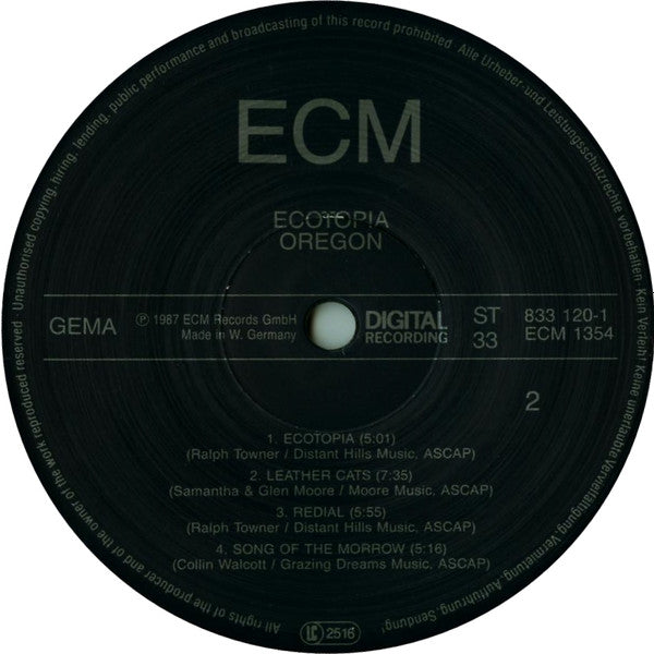 Oregon – Ecotopia - 1987 German ECM Pressing