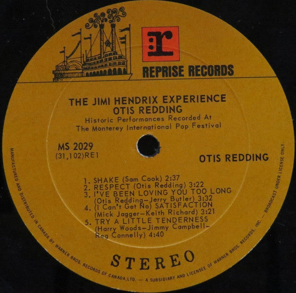 Otis Redding / The Jimi Hendrix Experience –  At The Monterey Pop Festival - 1970 Pressing (Copy)