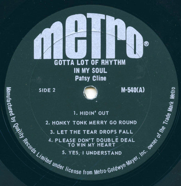 Patsy Cline – Gotta Lot Of Rhythm In My Soul
