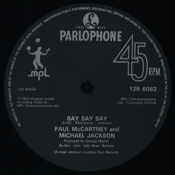 Paul McCartney and Michael Jackson ‎– Say Say Say - 1983 UK Pressing