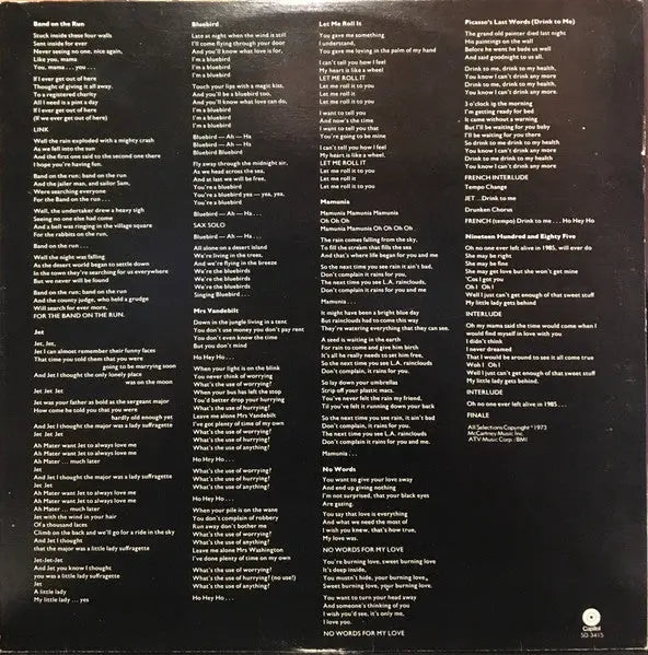 Paul McCartney & Wings – Band On The Run - 1973 w Poster! VinylPursuit.com