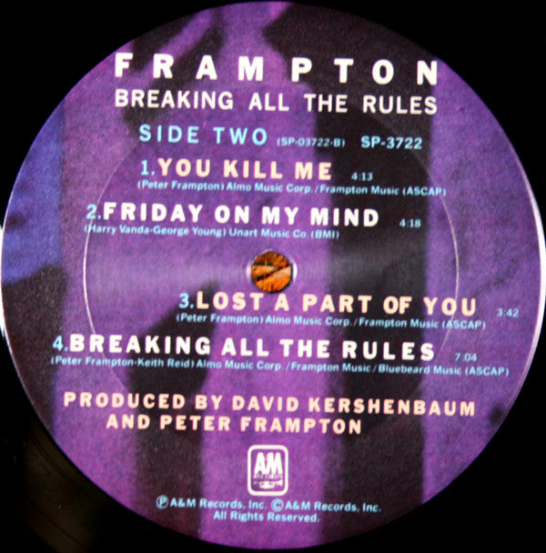 Peter Frampton ‎– Breaking All The Rules - 1981 Original, SEALED!