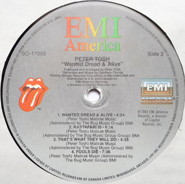 Peter Tosh – Wanted Dread and Alive - 1981 Original