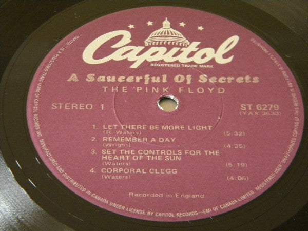 Pink Floyd – A Saucerful Of Secrets - 1980 6000 Series, Rare! Vinyl Pursuit Inc