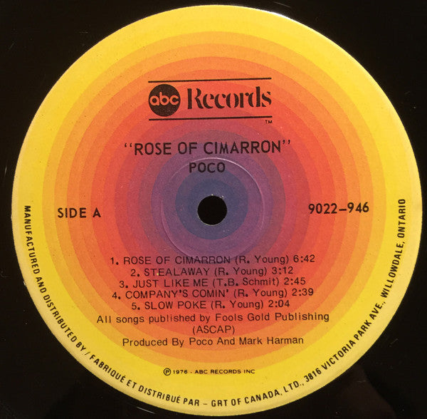 Poco  – Rose Of Cimarron - 1976 Original Vinyl Pursuit Inc