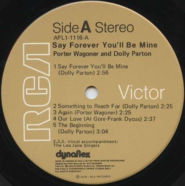 Porter Wagoner and Dolly Parton – Say Forever You'll Be Mine - 1975 VinylPursuit.com