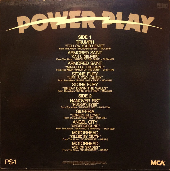 Power Play - 1985 Compilation / Sampler Vinyl Pursuit Inc