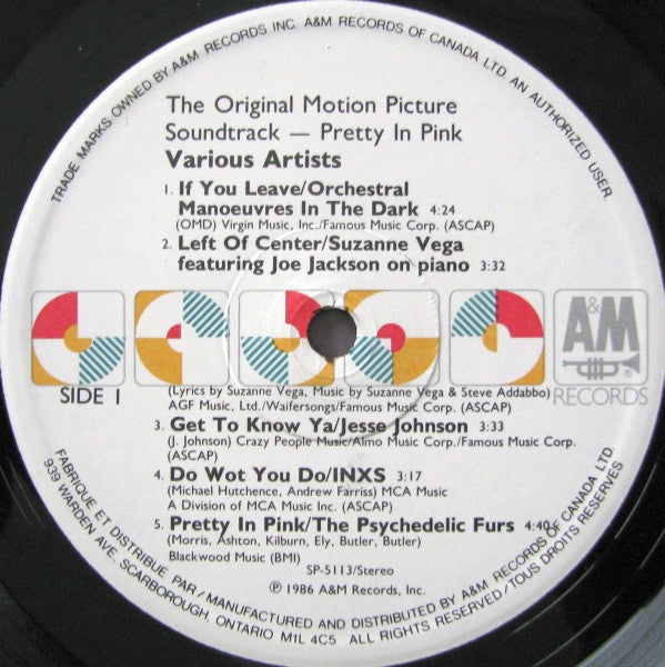 Pretty In Pink - Original Soundtrack - 1986 Original! VinylPursuit.com