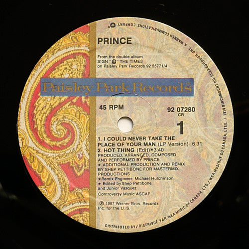 Prince - I Could Never Take The Place Of Your Man - 1987 Maxi-Single!