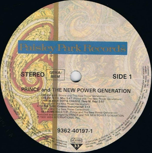 Prince And The New Power Generation – Cream (Remixes) - 1991