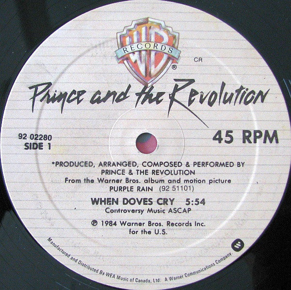 Prince And The Revolution – When Doves Cry - 1984