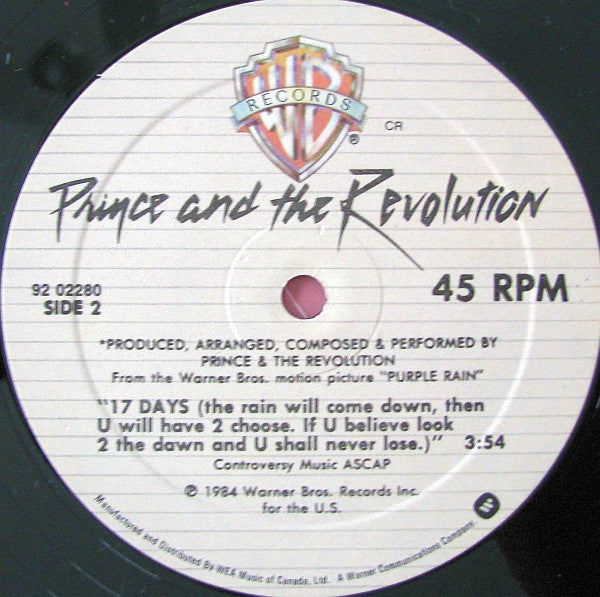 Prince And The Revolution – When Doves Cry - 1984