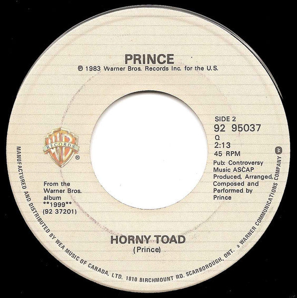 Prince – Delirious / Horny Toad - 7" Single - 1983
