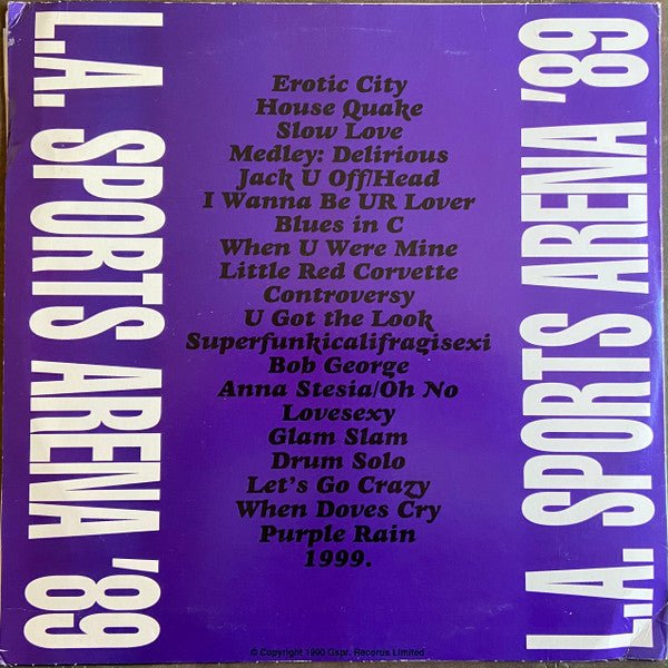 Prince – LA Sports Arena 1989 - 1989 Original, Rare! VinylPursuit.com