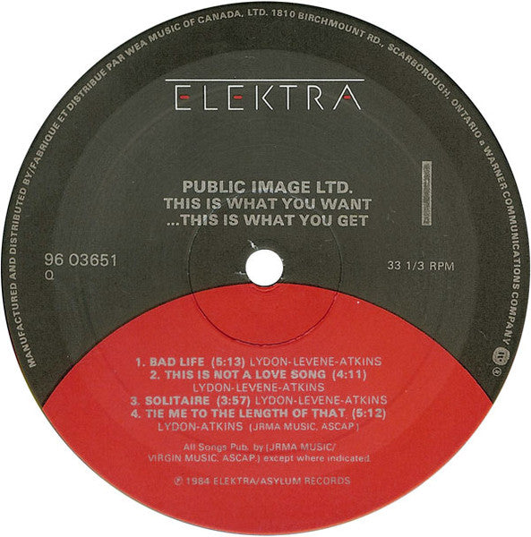 Public Image Ltd – This Is What You Want,This Is What You Get - 1984 Original!