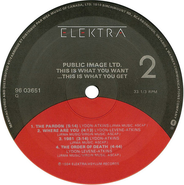 Public Image Ltd – This Is What You Want,This Is What You Get - 1984 Original!