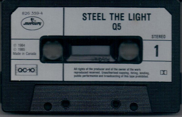 Q5 – Steel The Light - 1985 Original Cassette VinylPursuit.com