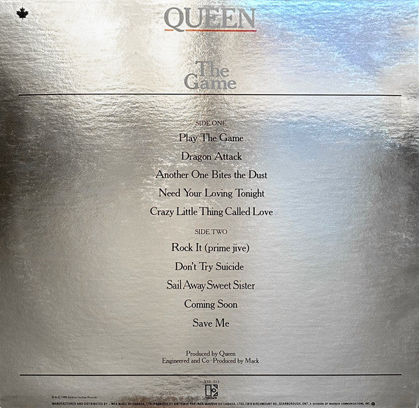 Queen ‎– The Game - 1980 Original Foil Cover VinylPursuit.com
