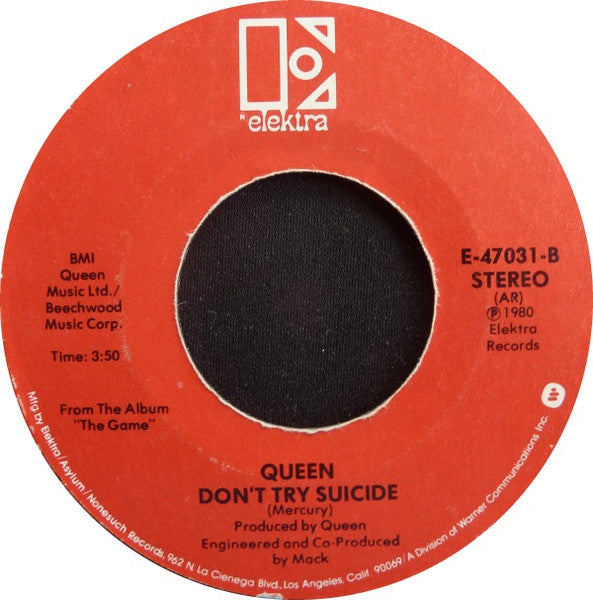 Queen – Another One Bites The Dust -  7" Single - 1980 US Pressing