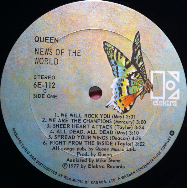 Queen ‎– News Of The World - 1977 Original