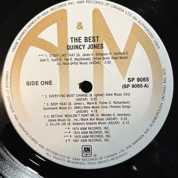 Quincy Jones – The Best - 1982 Pressing