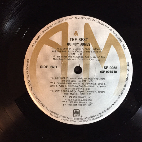 Quincy Jones – The Best - 1982 Pressing