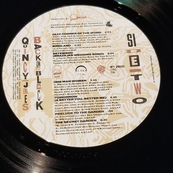 Quincy Jones – Back On The Block - 1989 Pressing