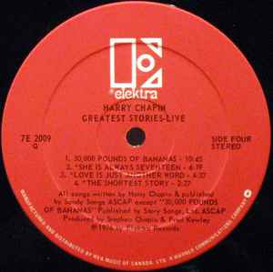 Harry Chapin – Greatest Stories - Live - 1976 Original!