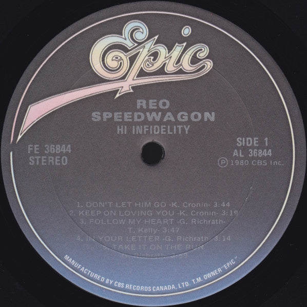 REO Speedwagon – Hi Infidelity - 1980 Original